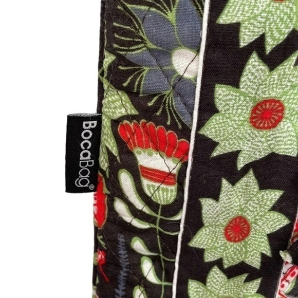 New BocaBag Green/Red/White/Black Botanical Design - Picture 3 of 7